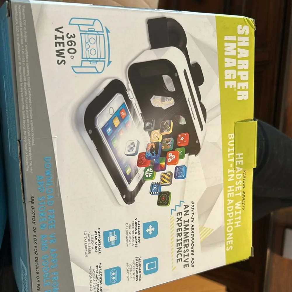 Sharper Image Virtual Reality Headset with Built-In Headphones